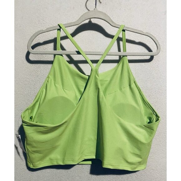 Old Navy Sports Bra Womens XXL Bright Green Light Support Power Soft Longline - Picture 3 of 5